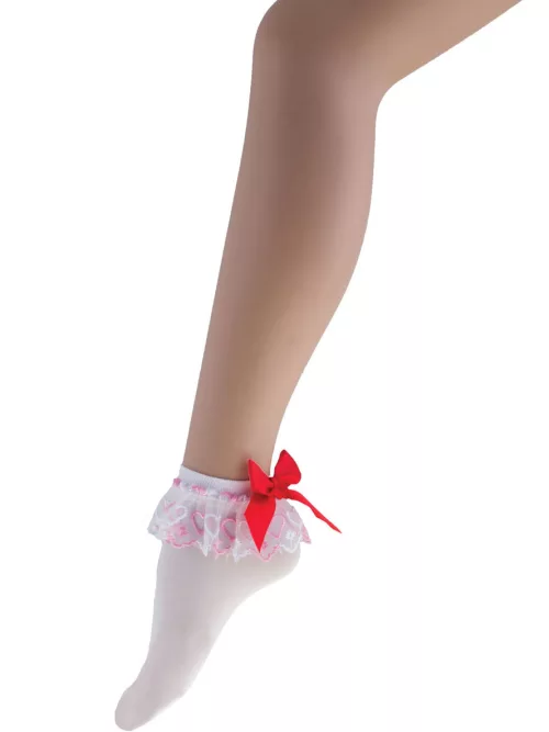 Photo du produit Socquettes blanches avec noeud rouge femme