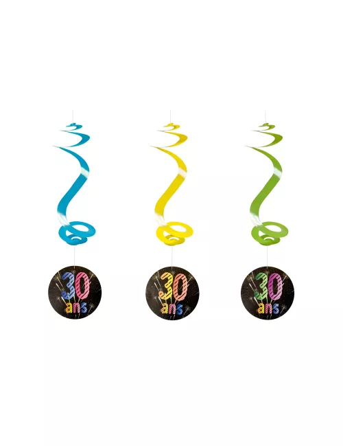 Photo du produit 4 Suspensions spirales 30 ans feux d'artifice 60 cm