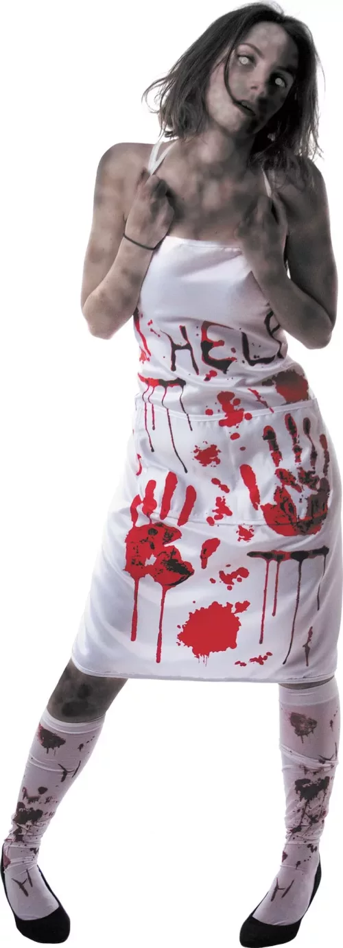 Photo du produit Tablier ensanglanté Help adulte Halloween