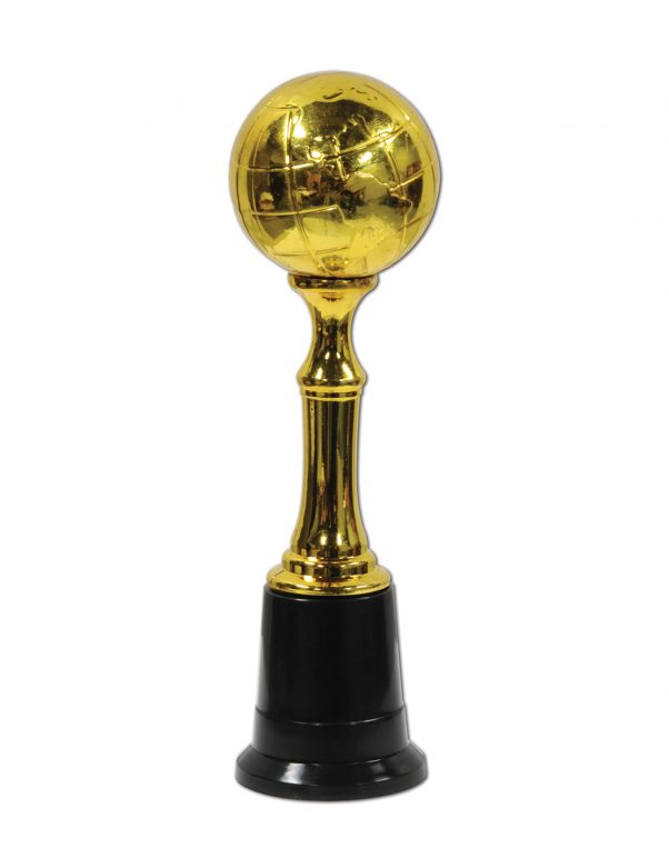 Photo du produit Trophée en plastique Globe doré 21 cm