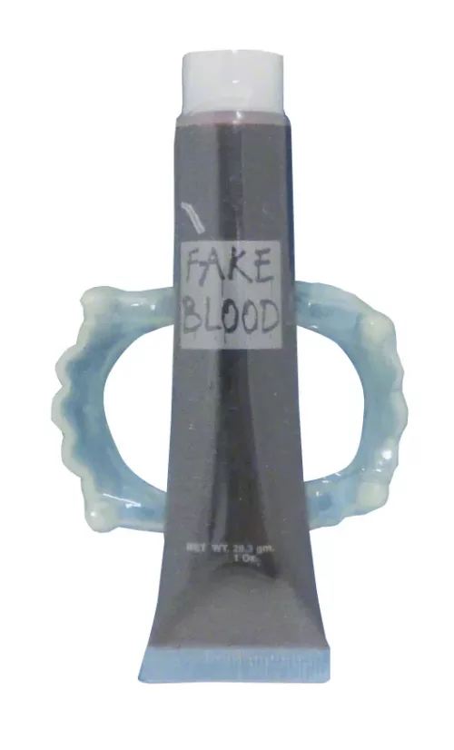 Photo du produit Tube sang avec dentier Halloween