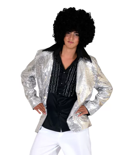 Photo du produit Veste disco argent à sequins luxe homme