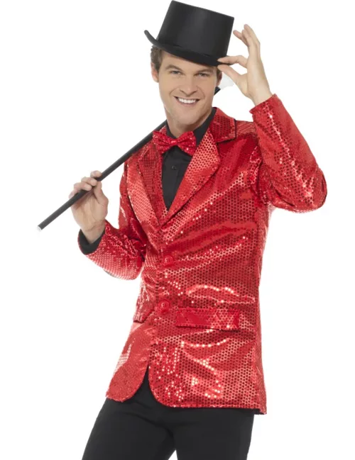 Photo du produit Veste disco rouge à sequins luxe homme