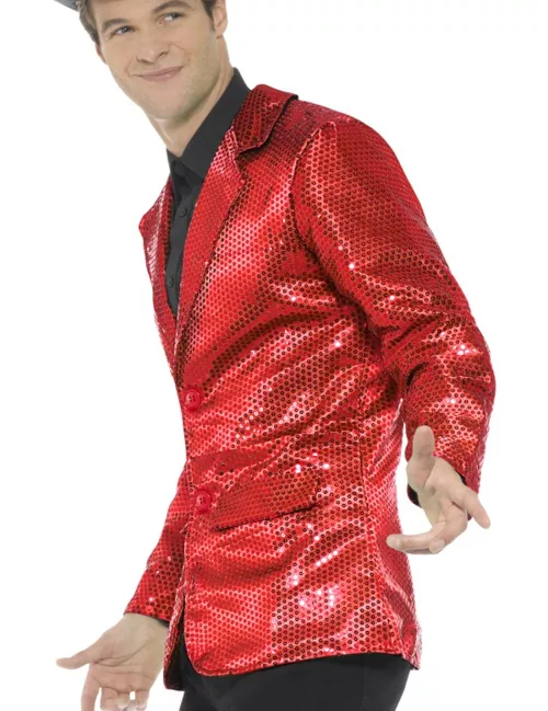 Photo du produit Veste disco rouge à sequins luxe homme