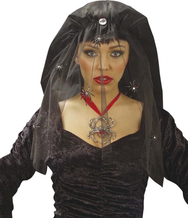 Photo du produit Voile veuve noire avec airaignées femme Halloween