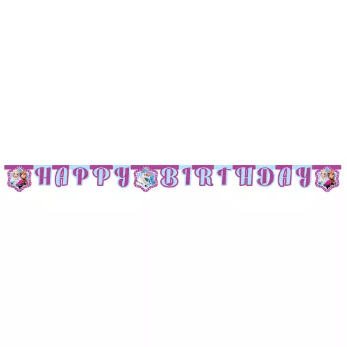 Photo du produit Guirlande Happy Birthday La Reine des Neiges Flocons 2,10 m