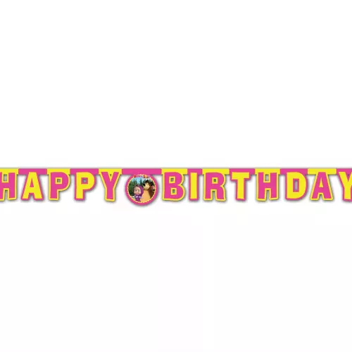 Photo du produit Guirlande articulée Happy Birthday Masha et Michka 2 mètres