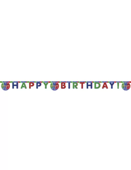 Photo du produit Guirlande Happy Birthday Pyjamasques 200 x 16 cm