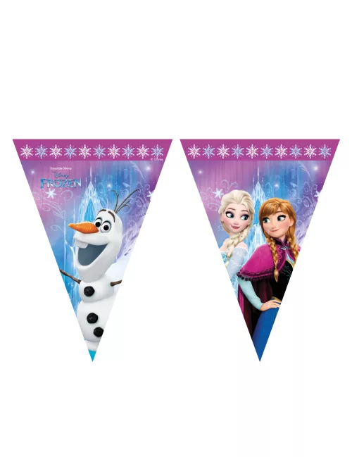 Photo du produit Guirlande fanions en plastique La Reine des Neiges Flocon 2.3 m
