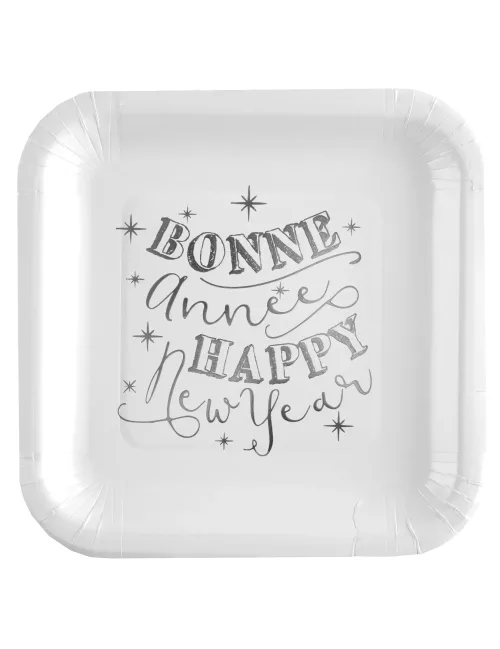 Photo du produit 10 Assiettes en carton Bonne Année 23 x 23 cm