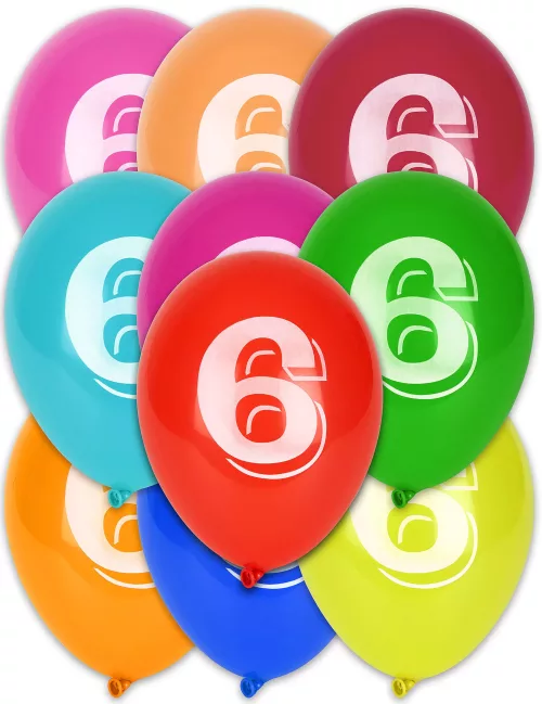 Photo du produit 10 Ballons chiffre 6