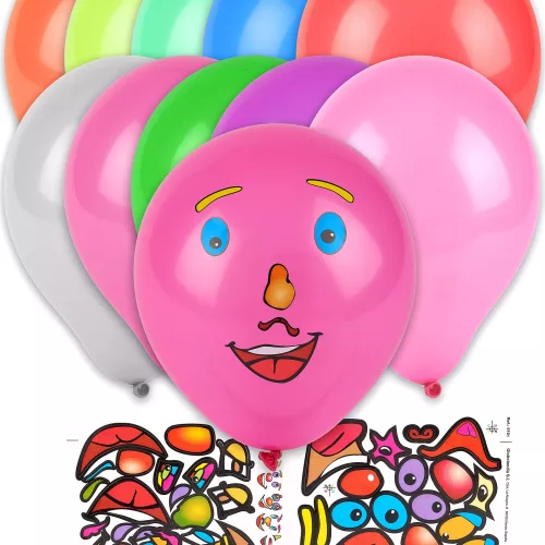 Photo du produit 10 Ballons stickers visage