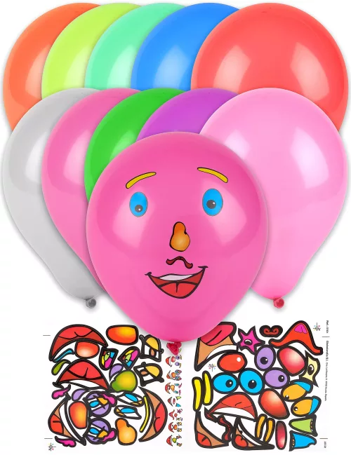 Photo du produit 10 Ballons stickers visage