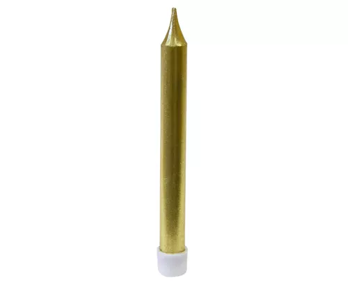 Photo du produit 10 Bougies d'anniversaire dorée métallisées 7 cm