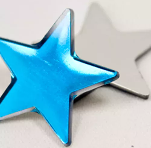 Photo du produit 10 Mini miroirs étoiles turquoise 3 x 3 cm