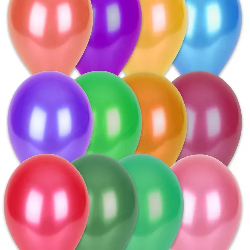 Photo du produit 100 Ballons multicolores métallisés 29 cm