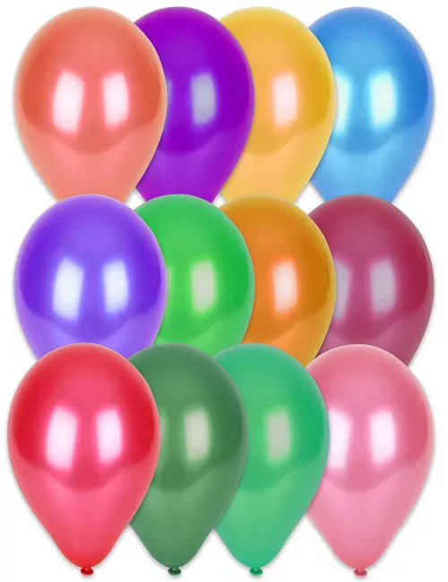 Photo du produit 100 Ballons multicolores métallisés 29 cm