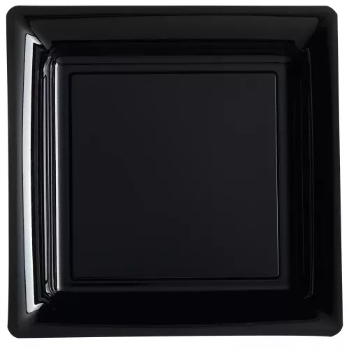 Photo du produit 12 Petites assiettes carrées en plastique noir 18 cm