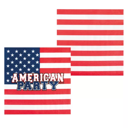 Photo du produit 12 Serviettes en papier American party 33 x 33 cm