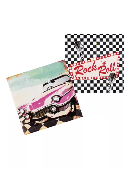 Photo du produit 12 Serviettes Rock'n roll 33 x 33 cm