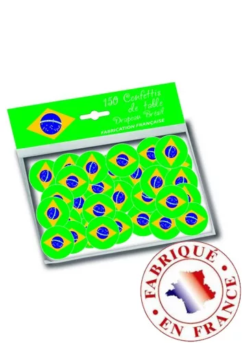 Photo du produit 150 confettis de table drapeau Brésil