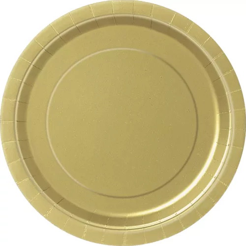 Photo du produit 16 Assiettes en carton doré 23 cm