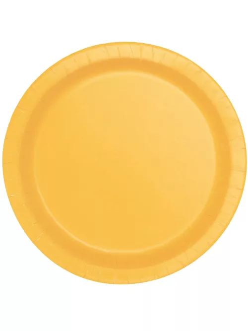 Photo du produit 16 Assiettes jaune tournesol en carton 22 cm