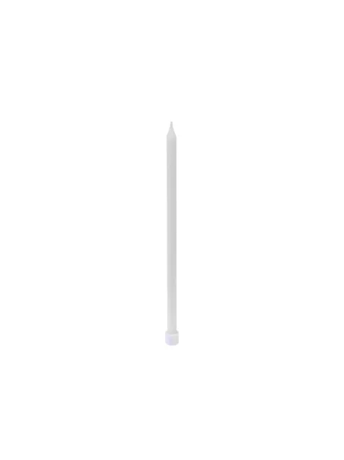 Photo du produit 16 Bougies blanches fines avec bobèches 12 cm
