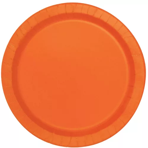 Photo du produit 16 Grandes assiettes orange en carton 22 cm