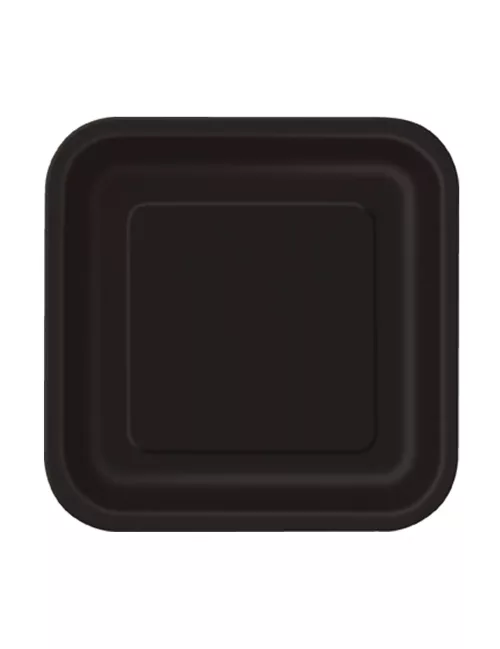 Photo du produit 16 Petites assiettes noires en carton 17cm