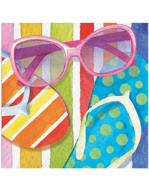 Photo du produit 16 Petites serviettes en papier plage 25 x 25 cm
