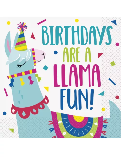 Photo du produit 16 Serviettes en papier anniversaire lama 33 x 33 cm