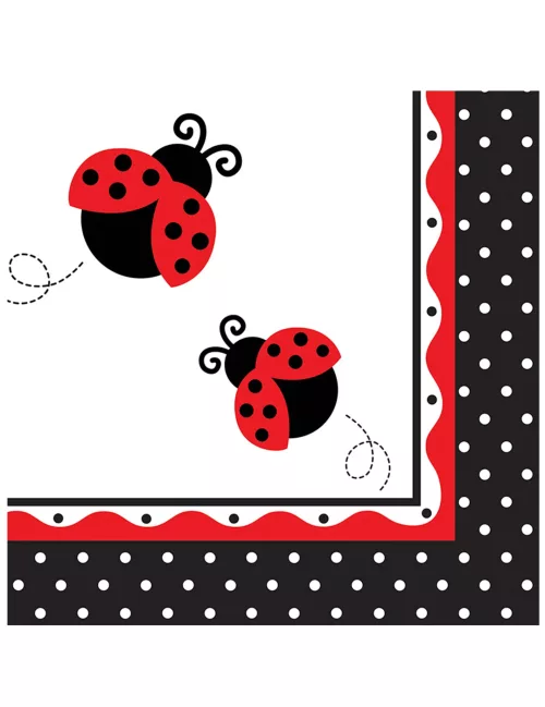 Photo du produit 16 Serviettes en papier Coccinelles 33 x 33 cm
