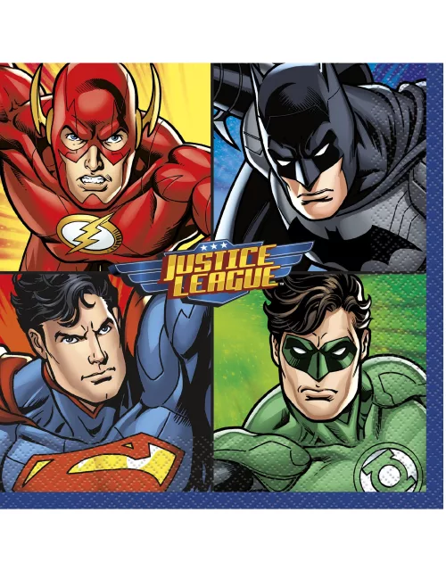 Photo du produit 16 Serviettes en papier Justice League 33 x 33 cm