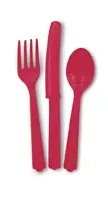 Photo du produit 18 Couverts en plastique rouge