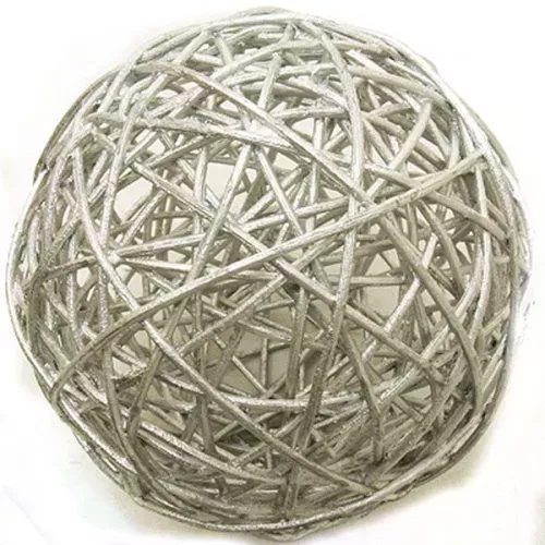 Photo du produit 2 Boules en osier argentées 6 cm