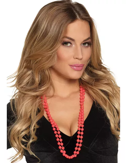 Photo du produit 2 Colliers perles rouges adulte