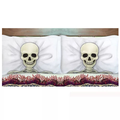 Photo du produit 2 Taies d'oreiller squelette 53 x 81 cm Halloween