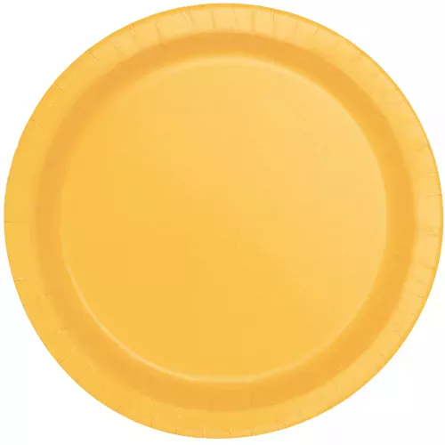 Photo du produit 20 Petites assiettes jaune tournesol en carton 17 cm