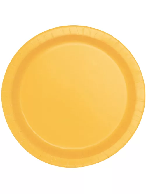 Photo du produit 20 Petites assiettes jaune tournesol en carton 17 cm