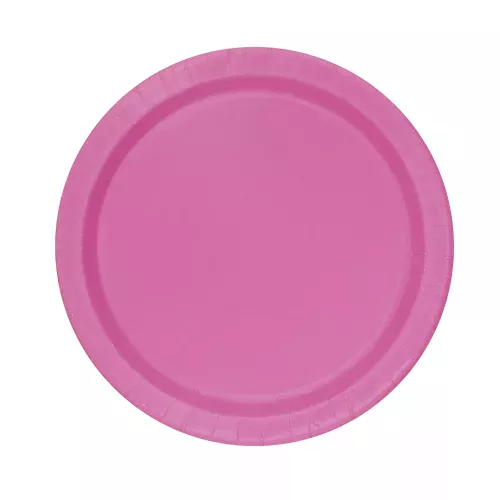 Photo du produit 20 Petites assiettes roses en carton 18 cm