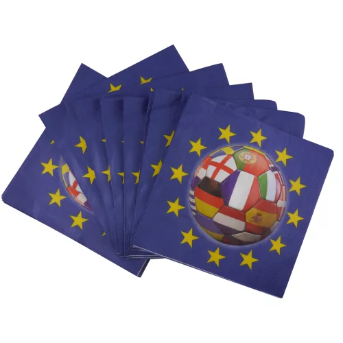 Photo du produit 20 Serviettes en papier Foot multi-nations 33 x 33 cm