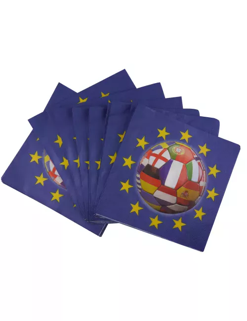 Photo du produit 20 Serviettes en papier Foot multi-nations 33 x 33 cm