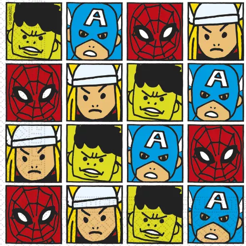 Photo du produit 20 Serviettes en papier Avengers pop comic 33 x 33 cm