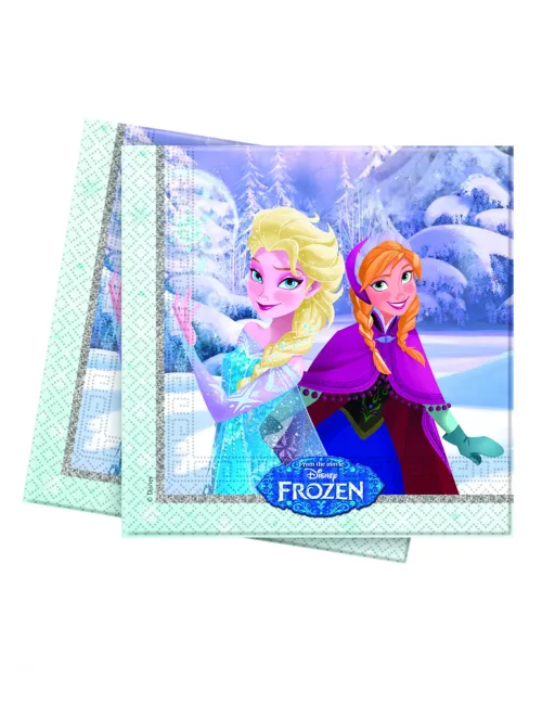 Photo du produit 20 Serviettes en papier La Reine des Neiges câlins d'hiver 33 x 33 cm