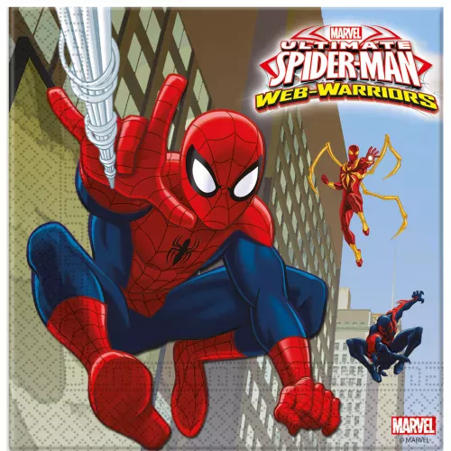 Photo du produit 20 Serviettes en papier Spiderman 33 x 33 cm