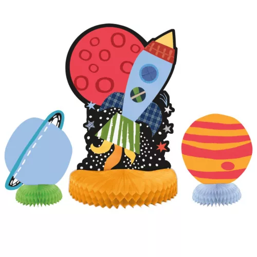 Photo du produit 3 Centres de table univers et fusée 25 et 15 cm