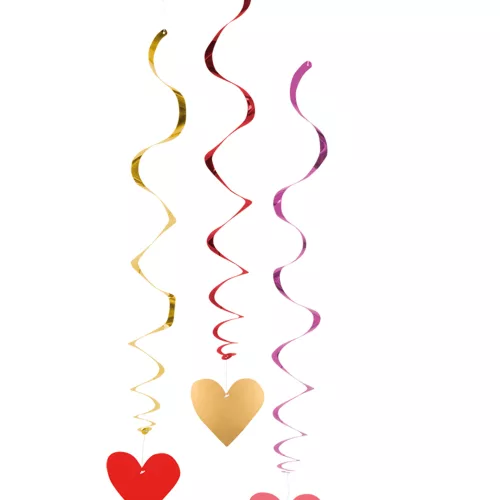 Photo du produit 3 Décorations à suspendre spirales Love you 85 cm