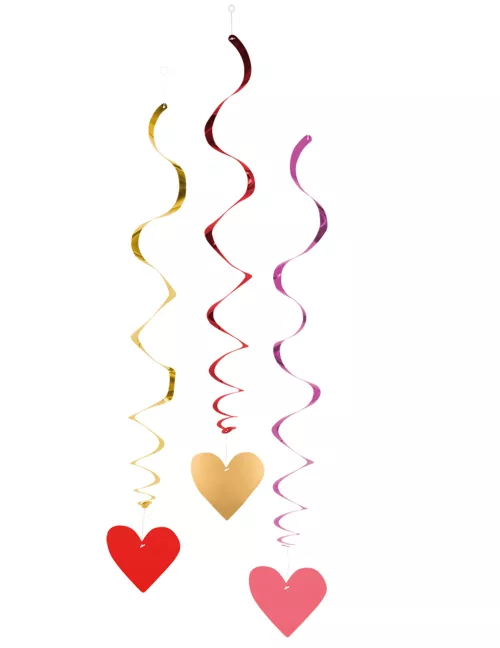 Photo du produit 3 Décorations à suspendre spirales Love you 85 cm
