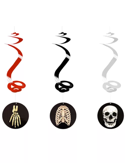 Photo du produit 3 Suspensions spirale halloween squelette 60cm